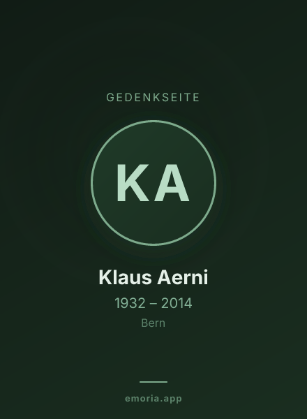 Gedenkportrait von Klaus Aerni