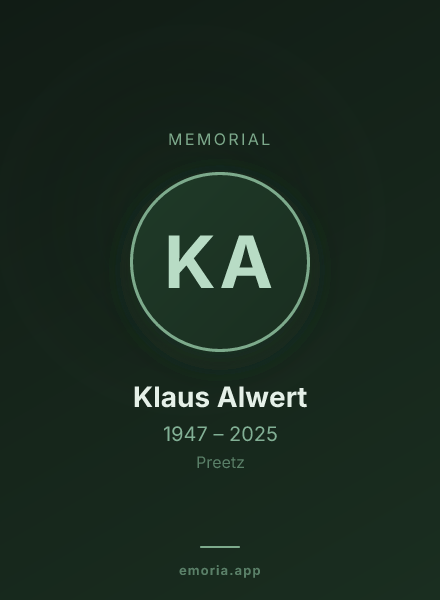 Memorial portrait of Klaus Alwert