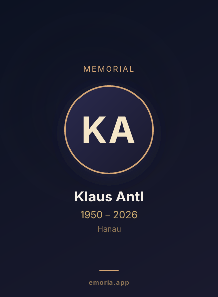 Memorial portrait of Klaus Antl