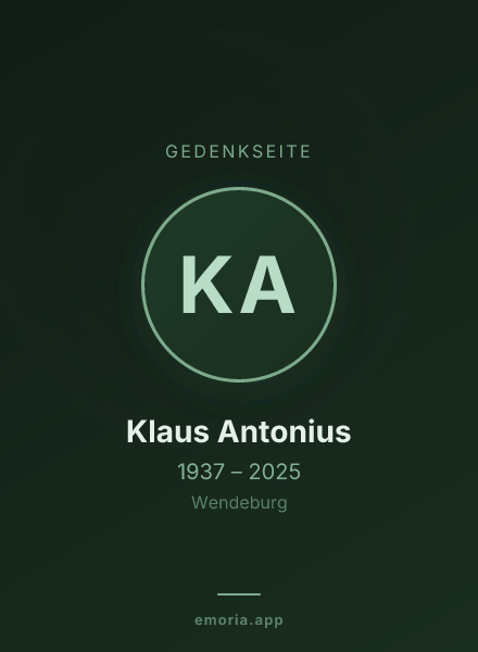 Gedenkportrait von Klaus Antonius