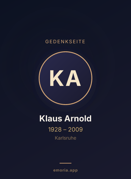 Gedenkportrait von Klaus Arnold