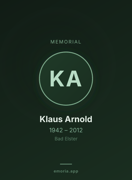 Memorial portrait of Klaus Arnold