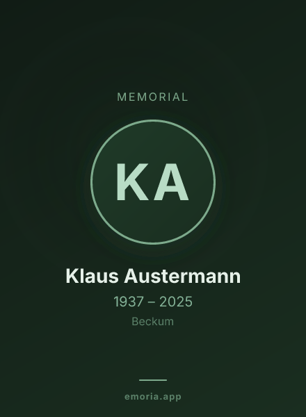 Memorial portrait of Klaus Austermann