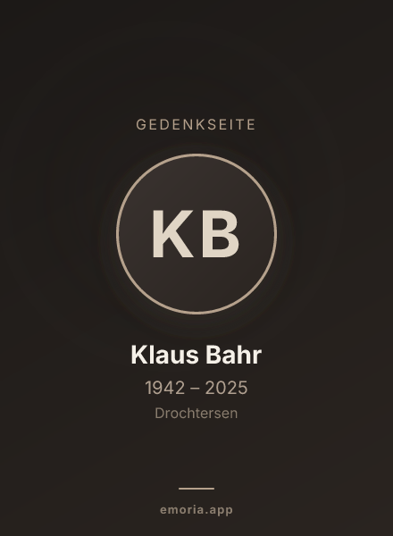 Gedenkportrait von Klaus Bahr