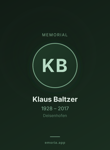Memorial portrait of Klaus Baltzer