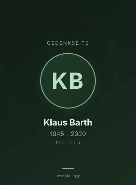 Gedenkportrait von Klaus Barth