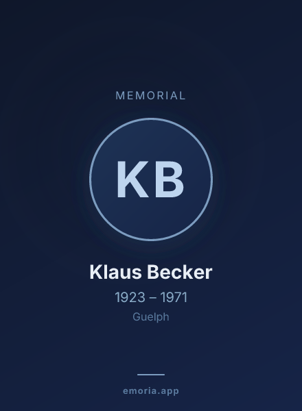 Memorial portrait of Klaus Becker