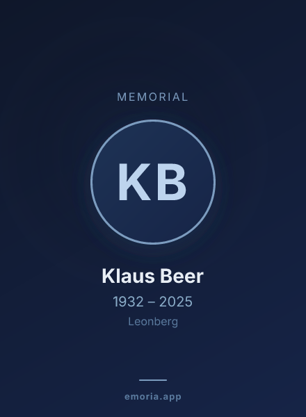 Memorial portrait of Klaus Beer