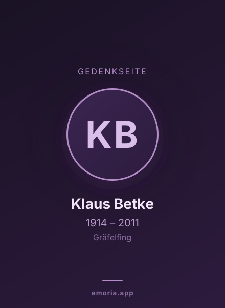 Gedenkportrait von Klaus Betke