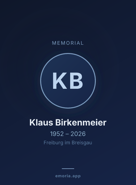 Memorial portrait of Klaus Birkenmeier