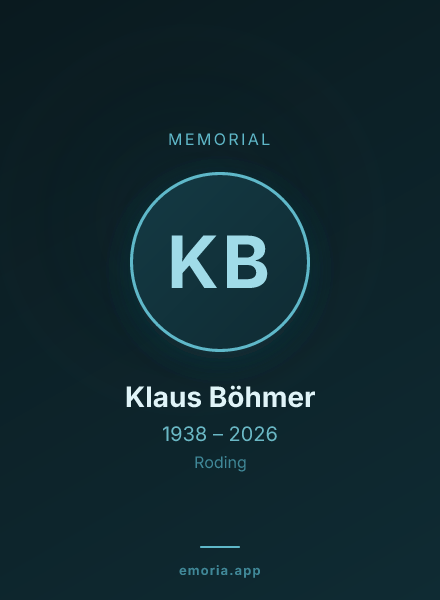 Memorial portrait of Klaus Böhmer