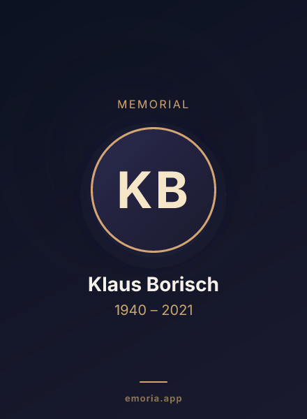 Memorial portrait of Klaus Borisch