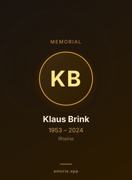 Memorial portrait of Klaus Brink