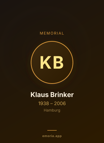 Memorial portrait of Klaus Brinker