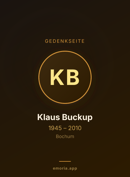 Gedenkportrait von Klaus Buckup