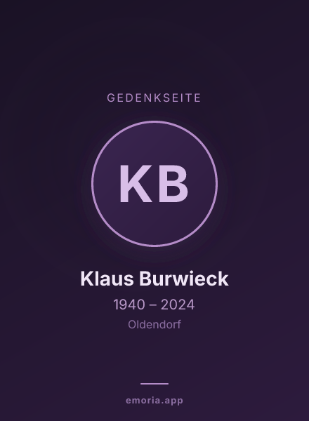 Gedenkportrait von Klaus Burwieck