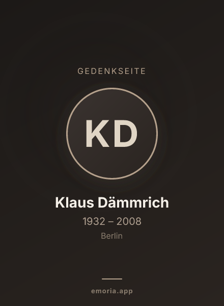 Gedenkportrait von Klaus Dämmrich