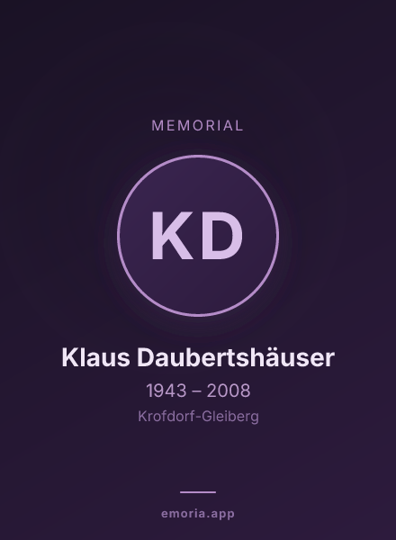 Memorial portrait of Klaus Daubertshäuser
