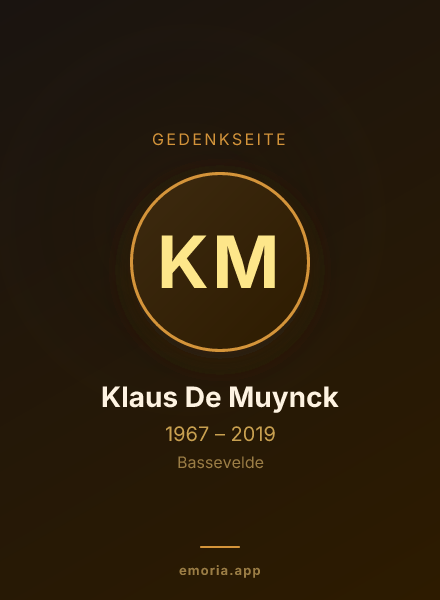Gedenkportrait von Klaus De Muynck