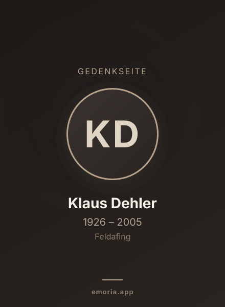 Gedenkportrait von Klaus Dehler