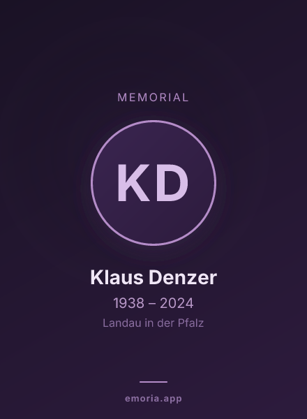 Memorial portrait of Klaus Denzer