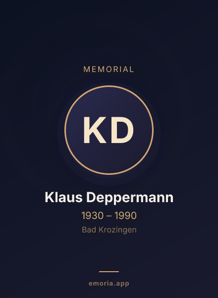 Memorial portrait of Klaus Deppermann