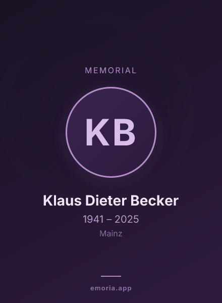 Memorial portrait of Klaus Dieter Becker