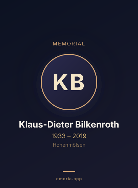 Memorial portrait of Klaus-Dieter Bilkenroth