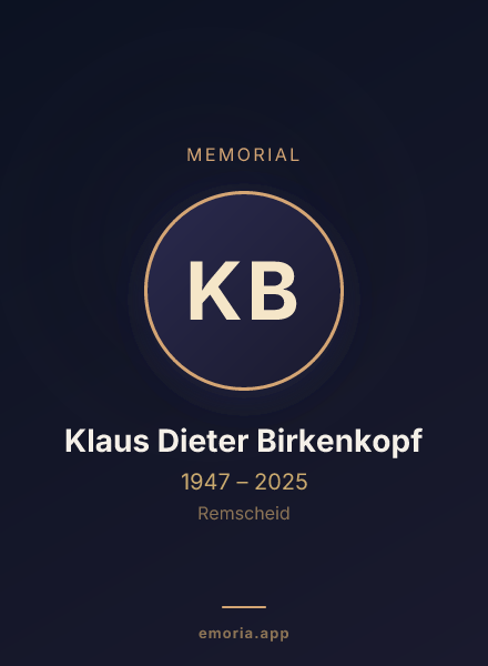 Memorial portrait of Klaus Dieter Birkenkopf