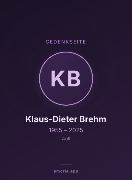 Gedenkportrait von Klaus-Dieter Brehm