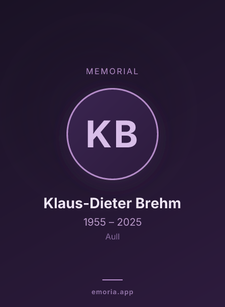 Memorial portrait of Klaus-Dieter Brehm