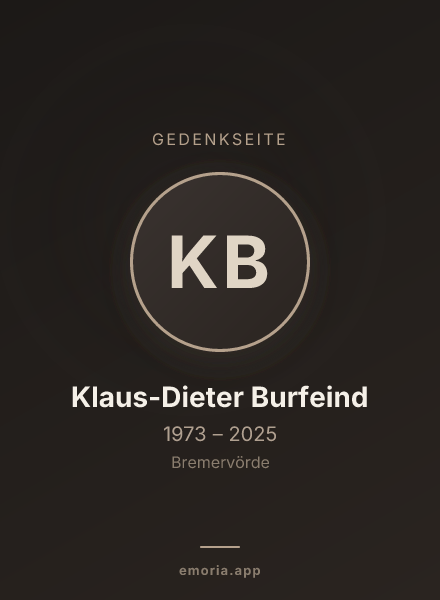 Gedenkportrait von Klaus-Dieter Burfeind