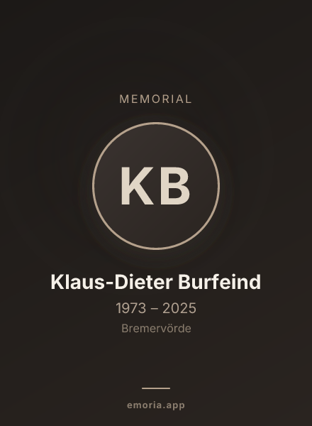 Memorial portrait of Klaus-Dieter Burfeind