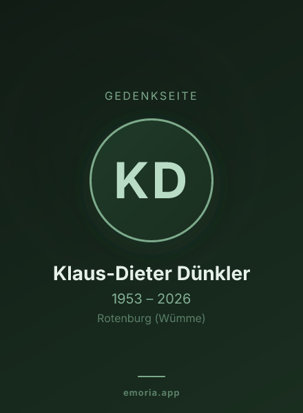 Gedenkportrait von Klaus-Dieter Dünkler