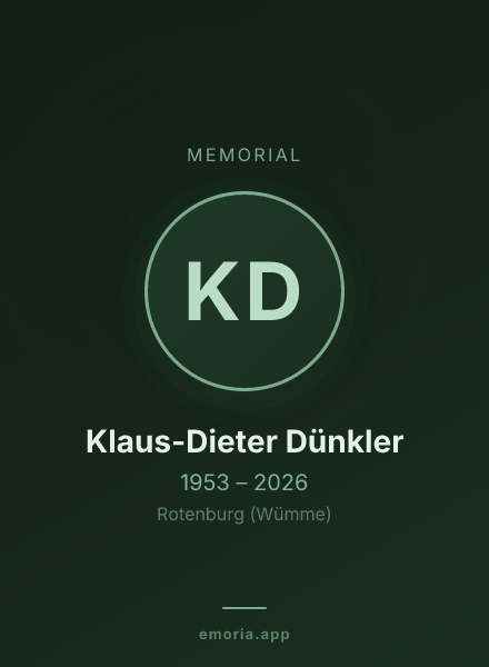 Memorial portrait of Klaus-Dieter Dünkler