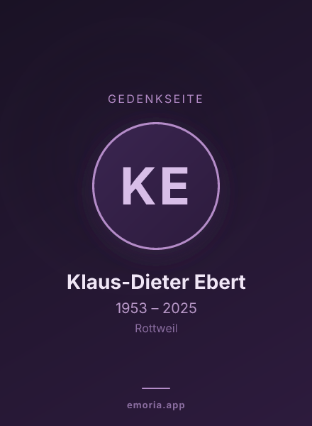 Gedenkportrait von Klaus-Dieter Ebert