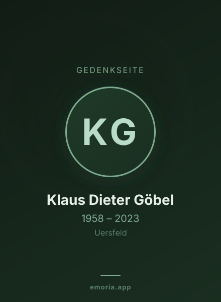 Gedenkportrait von Klaus Dieter Göbel