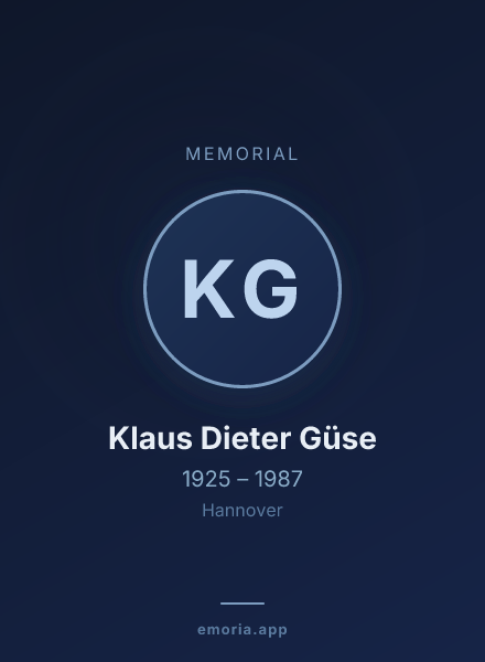 Memorial portrait of Klaus Dieter Güse