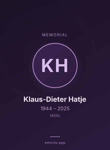 Memorial portrait of Klaus-Dieter Hatje