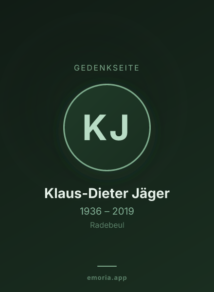 Gedenkportrait von Klaus-Dieter Jäger