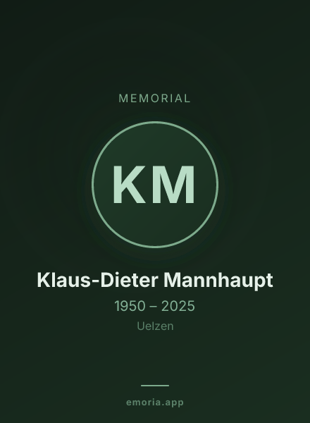 Memorial portrait of Klaus-Dieter Mannhaupt