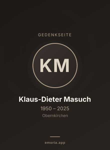 Gedenkportrait von Klaus-Dieter Masuch