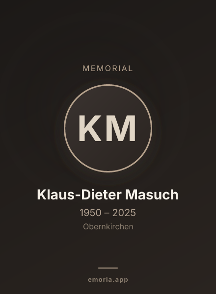 Memorial portrait of Klaus-Dieter Masuch