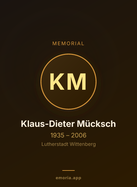 Memorial portrait of Klaus-Dieter Mücksch