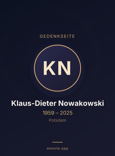 Gedenkportrait von Klaus-Dieter Nowakowski
