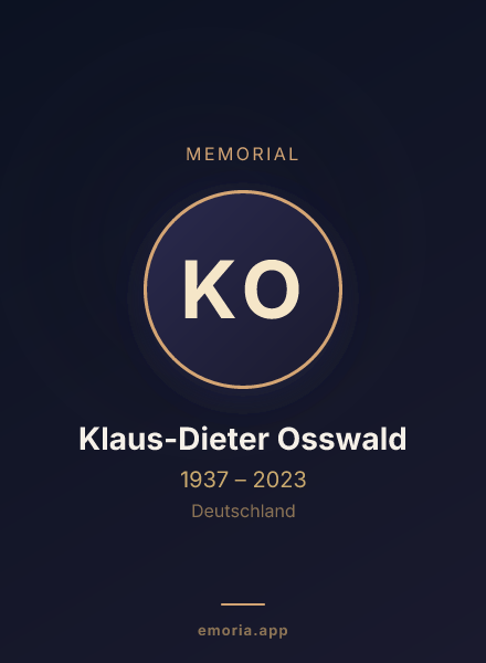 Memorial portrait of Klaus-Dieter Osswald