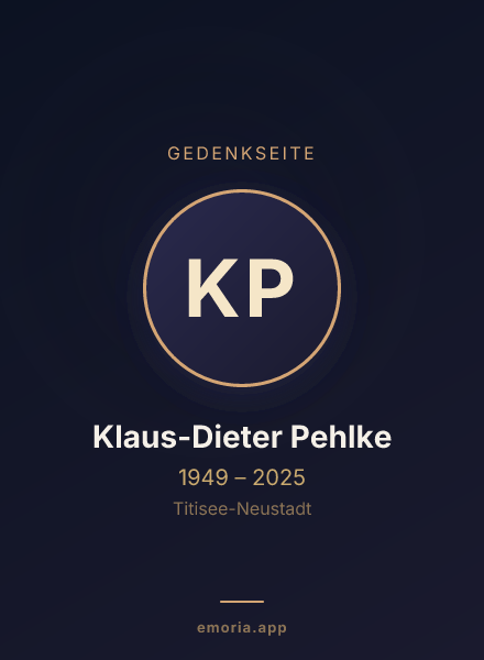 Gedenkportrait von Klaus-Dieter Pehlke