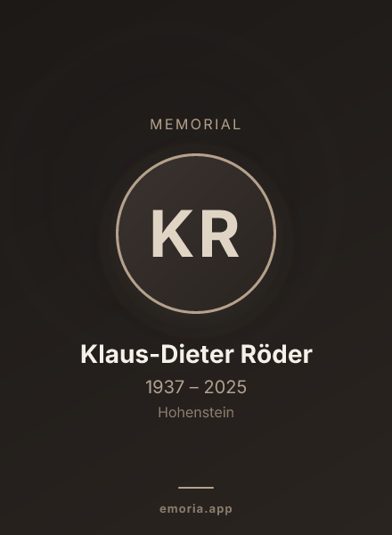 Memorial portrait of Klaus-Dieter Röder