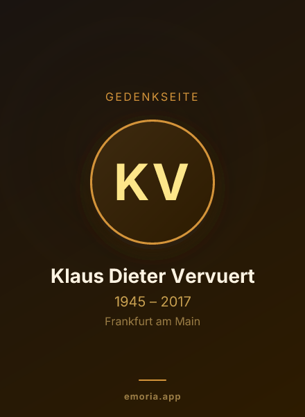 Gedenkportrait von Klaus Dieter Vervuert