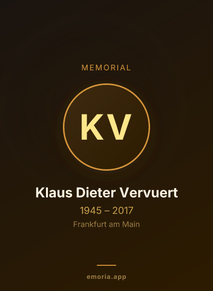 Memorial portrait of Klaus Dieter Vervuert
